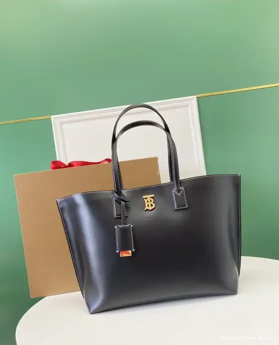 Official FirstBag Ru Motif Tote Monogram Leather Medium BURBERRY 0501